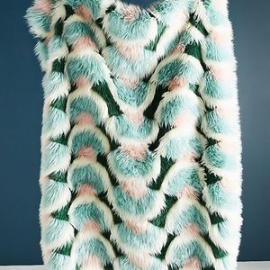 Anthropologie Juniper Faux-Fur Throw Blanket